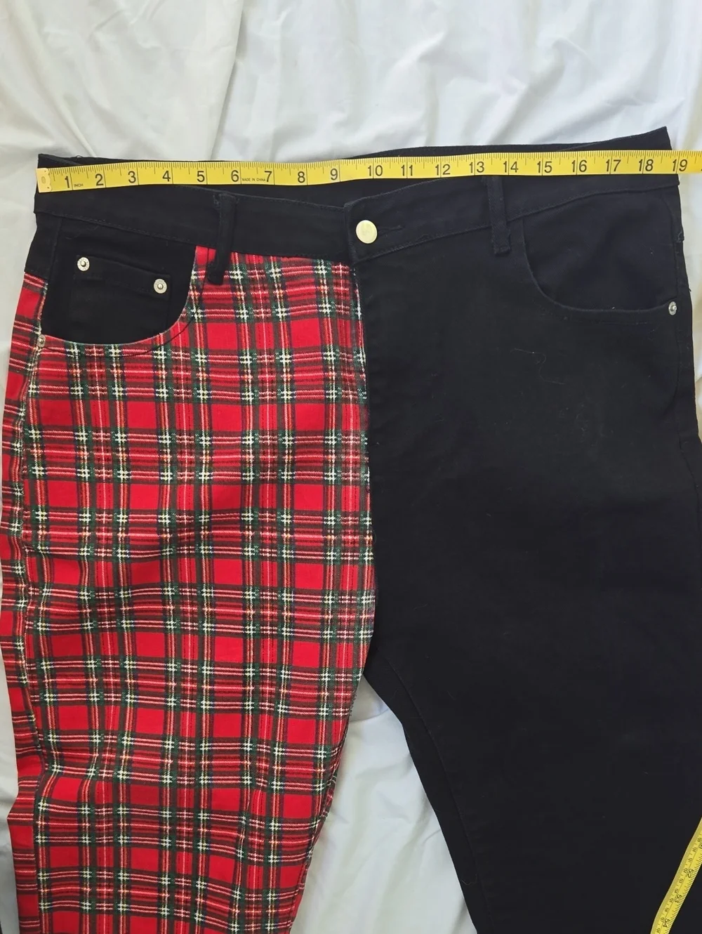 Men's Two Tone Jeans, Each Leg A Different Color Front&Back, Cool Funky Pants - Picture 3 of 6